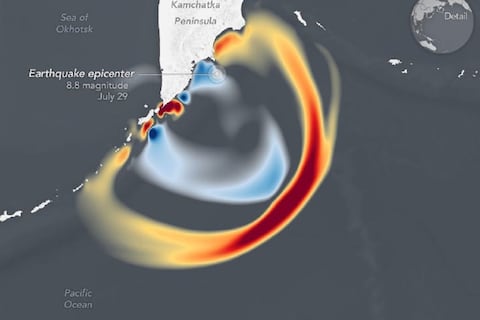 Satélite de la NASA capta en alta resolución un potente tsunami, lo que descubren los deja atónitos