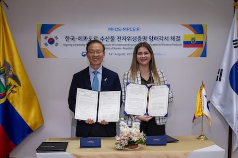 Ecuador y Corea del Sur firmaron acuerdo para implementar certificados sanitarios electrónicos para sector pesquero