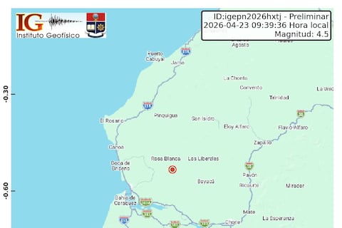 Sismo de magnitud 4,2 se registró en Manabí: epicentro cerca de San Vicente
