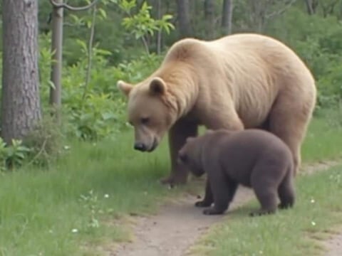 Emotivo momento fue captado en cámara: Así fue como una madre osa dio la mayor lección de vida sobre paternidad