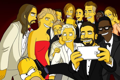Homero y Bart Simpson en el ‘selfie’ de Ellen DeGeneres