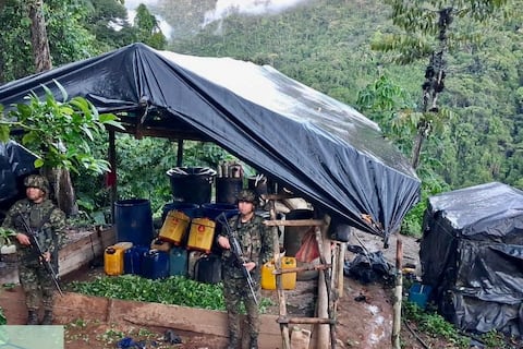 Ejército de Colombia destruye cinco laboratorios de pasta base de coca en Antioquia