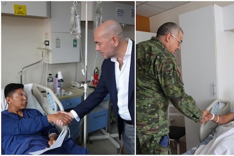 Soldados liberados en Imbabura reciben visita de autoridades en hospital de Quito