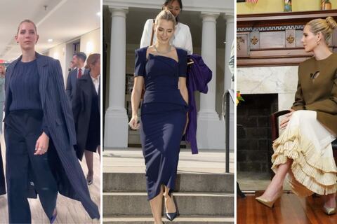 Prendas largas y colores sobrios: así vistió Lavinia Valbonesi en su visita a la primera dama de Estados Unidos, Jill Biden