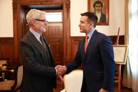 Daniel Noboa y autoridades italianas antimafias se reunieron en Carondelet para dialogar sobre capacidades investigativas y judiciales en Ecuador