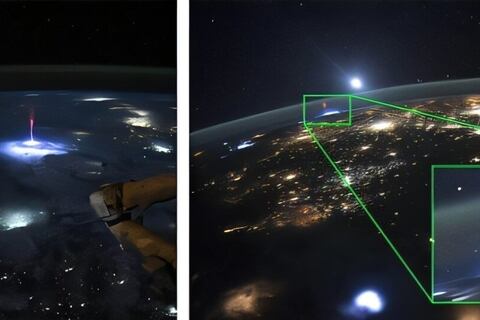 Astronauta de la NASA capta un chorro gigantesco en cámara