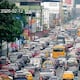Caos vehicular por marcha en el centro de Guayaquil, la tarde de este jueves, 12 de febrero