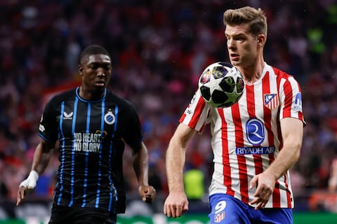 Joel Ordóñez marcó un gol con Brujas en el duelo ante Atlético de Madrid por la vuelta de los ‘playoffs’ de la Champions League