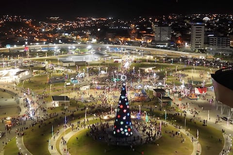 Megaparque Agustín Intriago de Manta brilla con un árbol de 25 metros