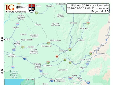 Sismo se registró en Guayas la tarde de este miércoles, 6 de mayo