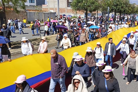 Marcha de la Libertad organizada por el Gobierno llegó a la Casa Indígena de Cotopaxi