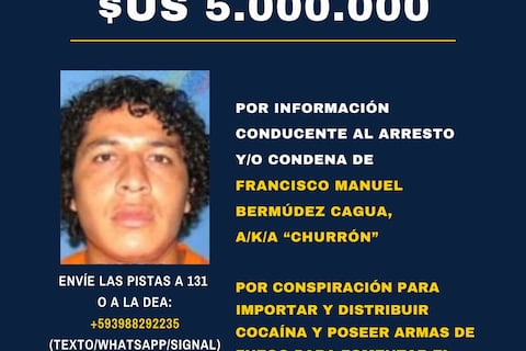 Alias ‘Churrón’ es un narcoterrorista de alto rango cuyas acciones han alimentado el flujo de cocaína hacia Estados Unidos, dice la DEA