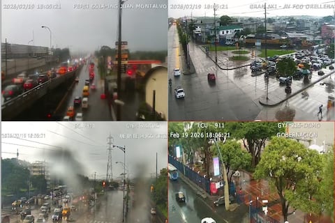 Fuerte lluvia en varios sectores de Guayaquil y cantones aledaños este jueves, 19 de febrero