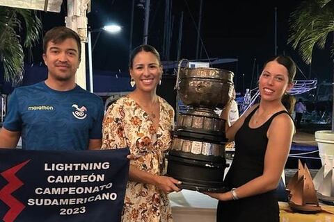 Los tricolores Jonathan Martinetti, Moira Padilla y Allison Haon conquistaron el título del Campeonato Mundial de la Clase Lightning de velerismo