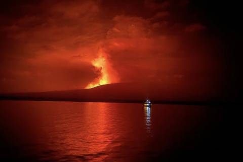 Volcán de la isla Fernandina en Galápagos inicia nuevo proceso eruptivo