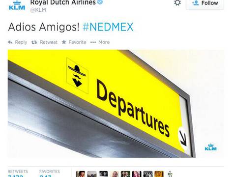 La aerolínea holandesa KLM posteó curioso tuit tras eliminación de México