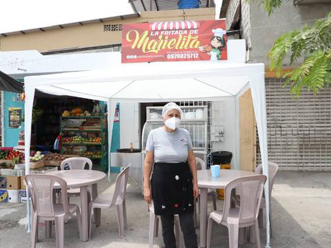 Gracias a donaciones, la madre de la mujer agredida en Durán abrió su negocio de fritada 