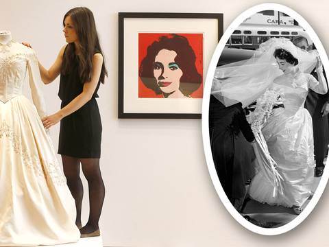 Subastan el vestido de novia de Liz Taylor