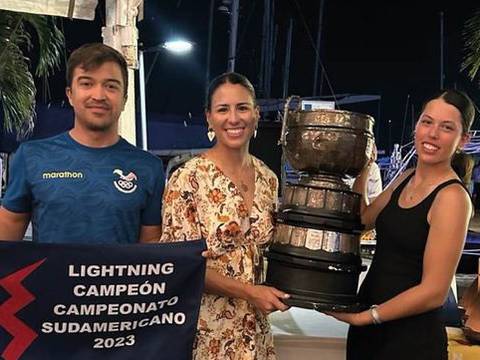 Los tricolores Jonathan Martinetti, Moira Padilla y Allison Haon conquistaron el título del Campeonato Mundial de la Clase Lightning de velerismo
