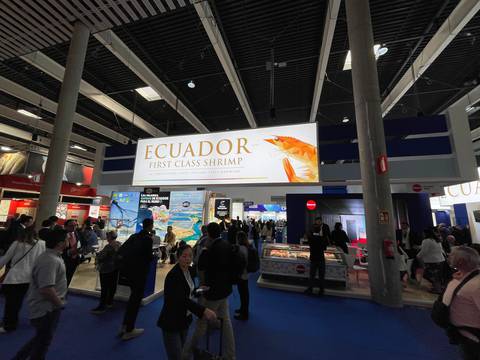 27 exportadoras acuícolas ecuatorianas participan en la Seafood Expo Global, en Barcelona  