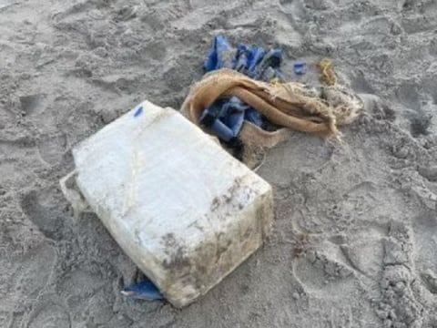 Hombre que se bañaba en una playa de Florida encontró un paquete con 30 kilos de cocaína